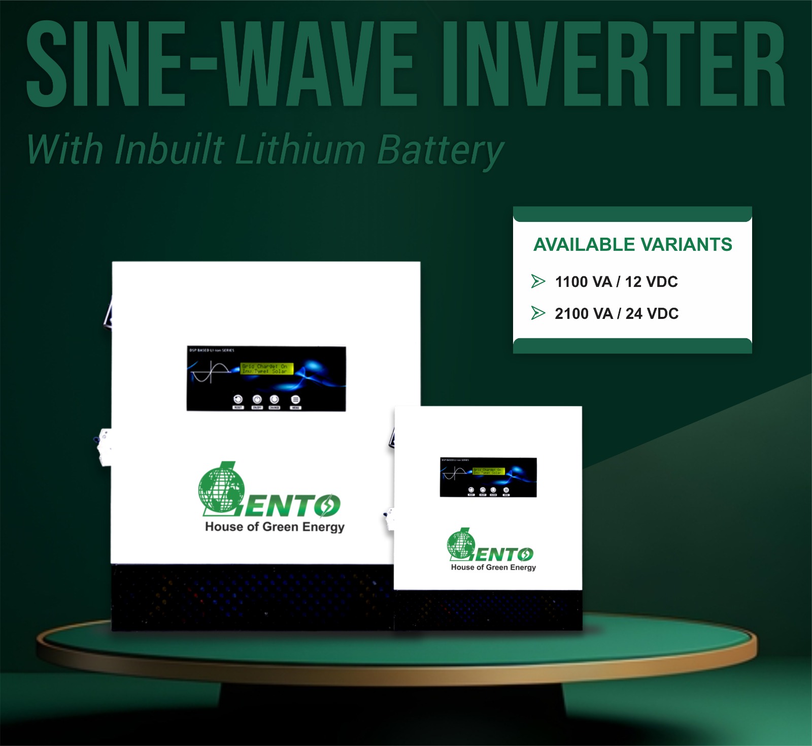 Sine Wave Inverter with Inbuilt Lithium Battery